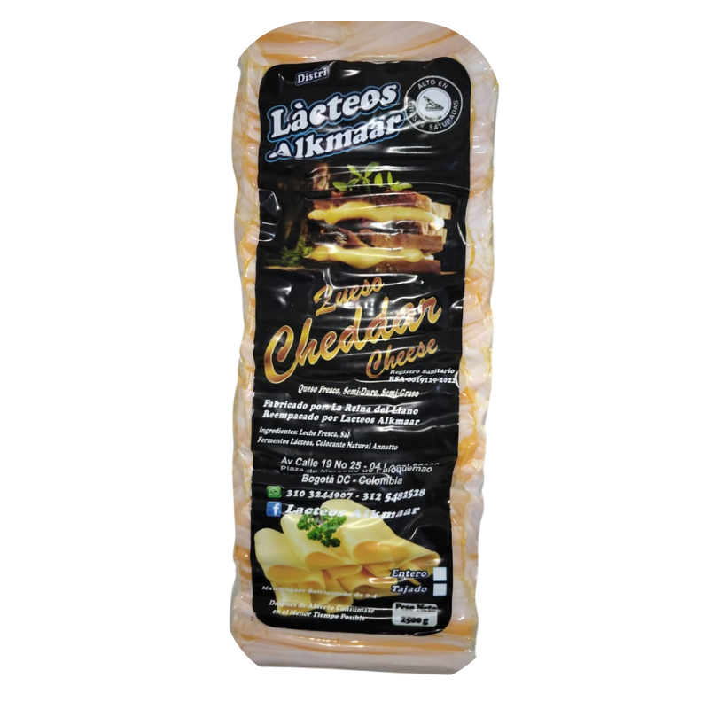 Bloque Queso Cheddar Tajado x 5lbs