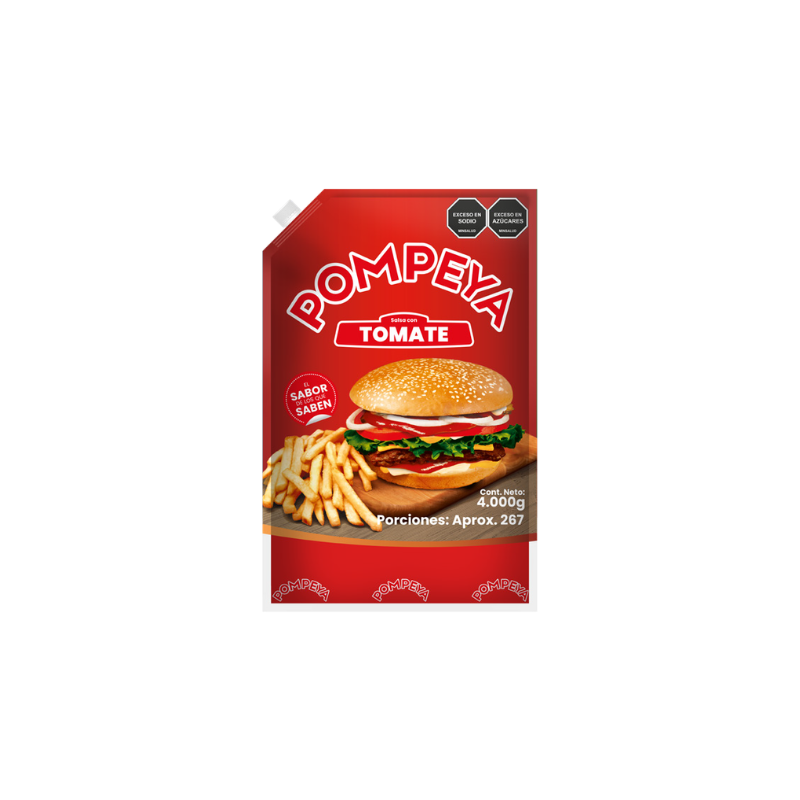 Pompeya Tomate Bg 4000g - Sabor Fresco Y Natural