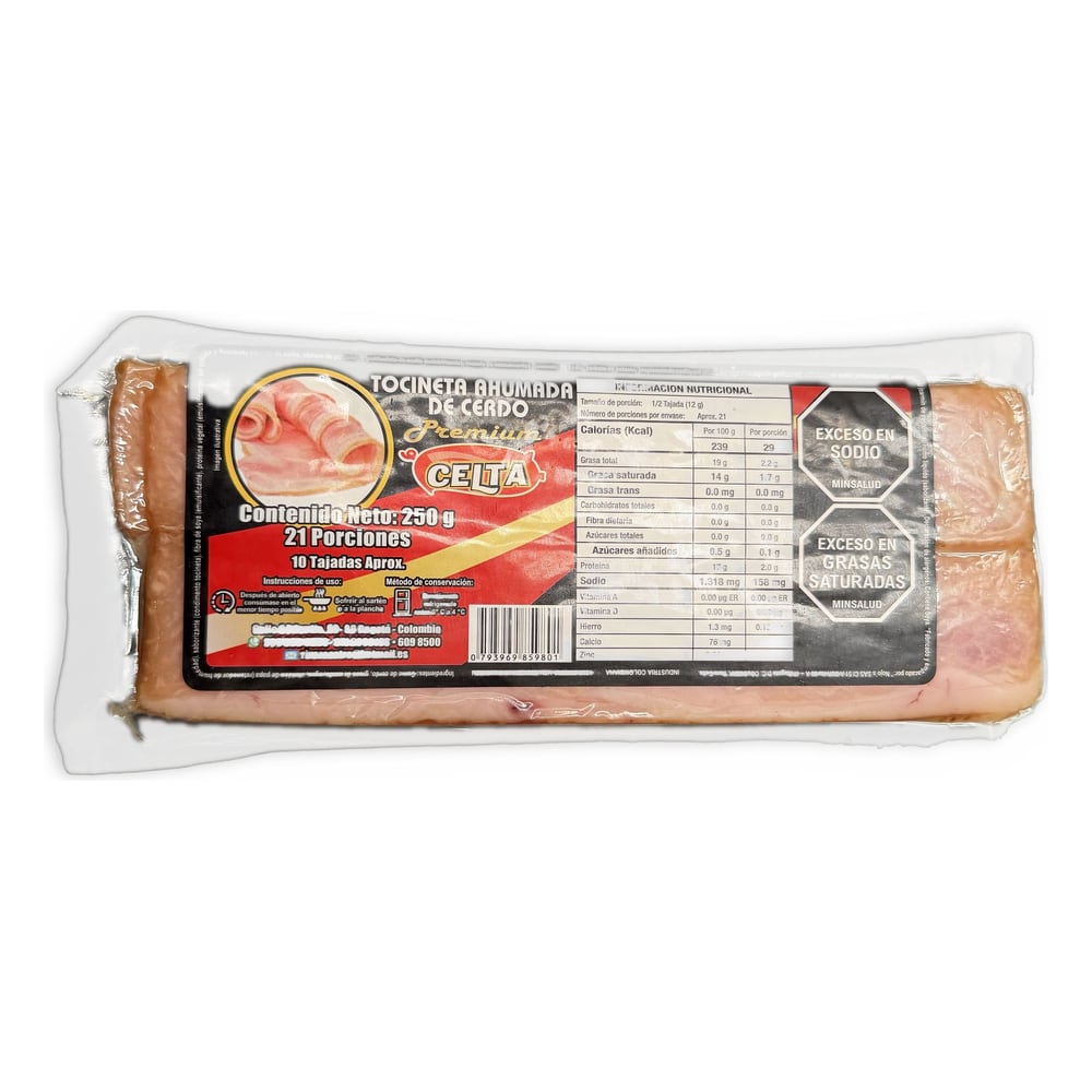 Tocineta Premium Celta 250g- Práctica Y Deliciosa