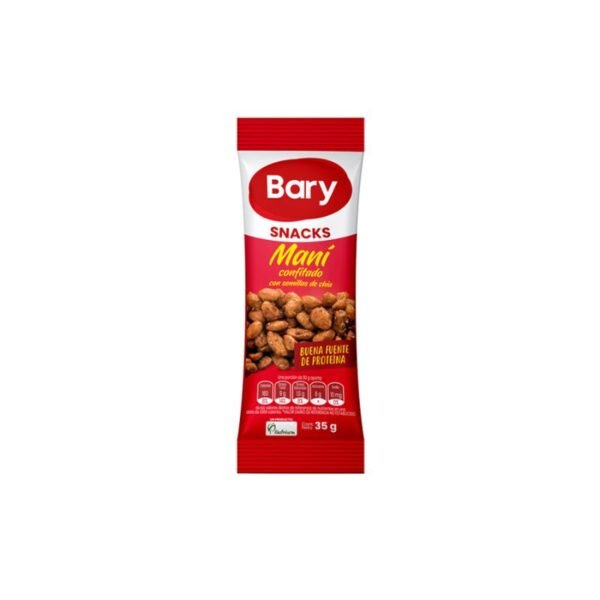 Bary Maní Confitado Chía 6 X 40g - Sabor Delicioso